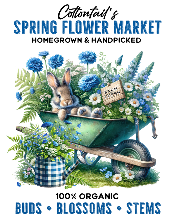 CottonTail Spring Flowers Blue