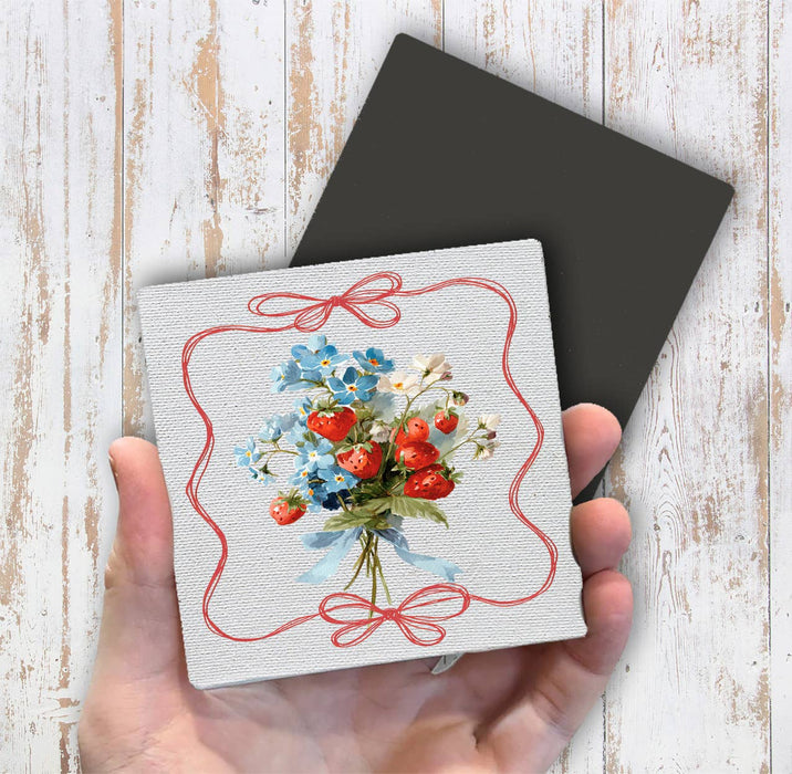 Vintage Strawberries Magnet Fridge