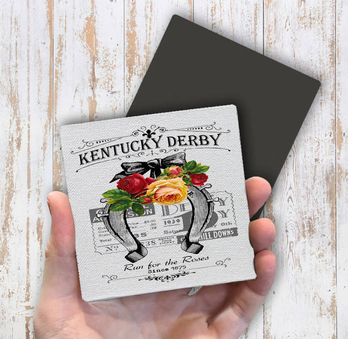 Kentucky Derby Horse Shoe Roses Magnet Fridge