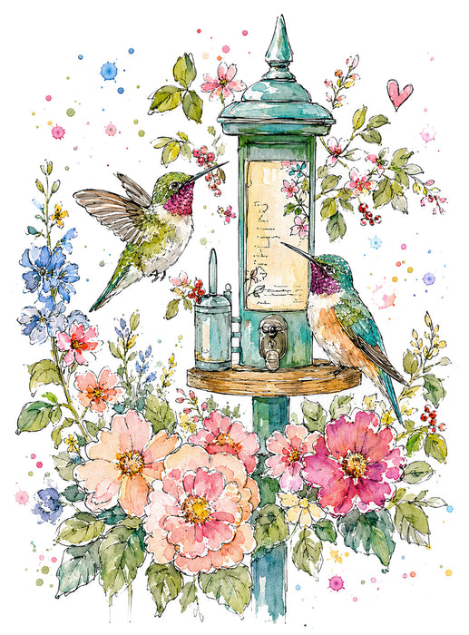 Spring Flowers Hummingbirds