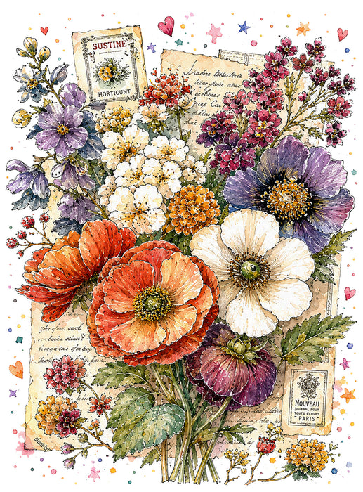 Vintage Watercolor Flowers