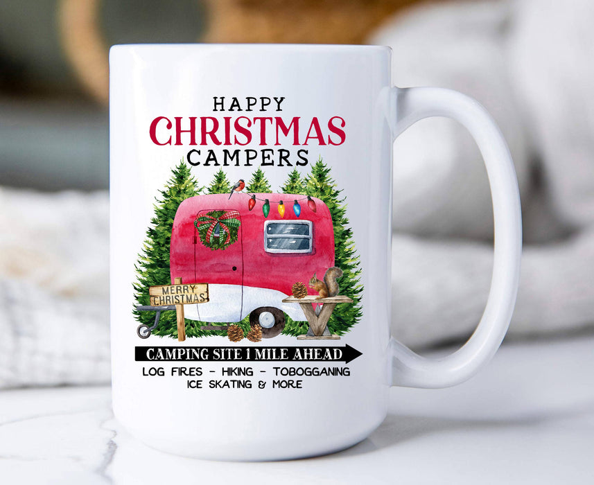 Happy Christmas Camper Trailer Coffee Mug