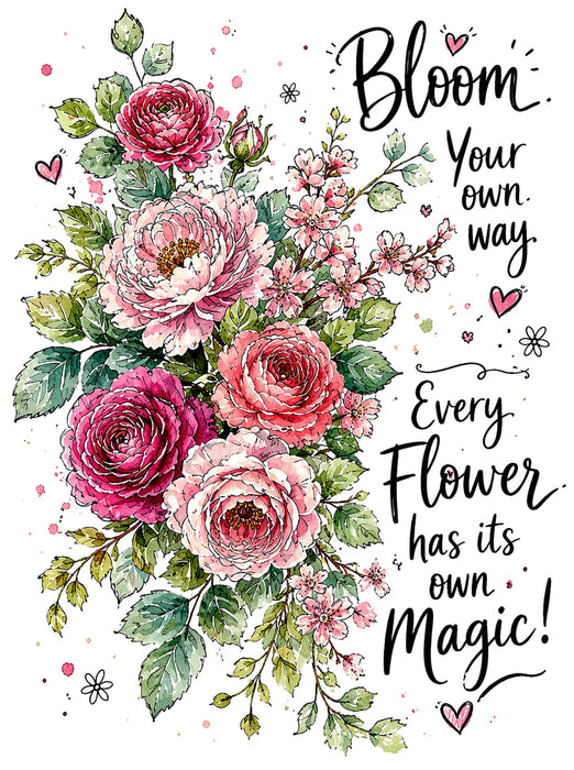Bloom your own Way Watercolor Roses