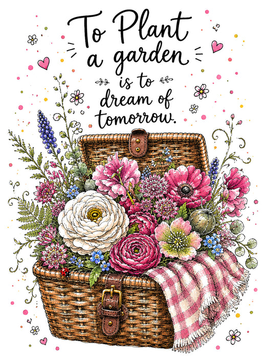 Plant a garden Flowers in basket