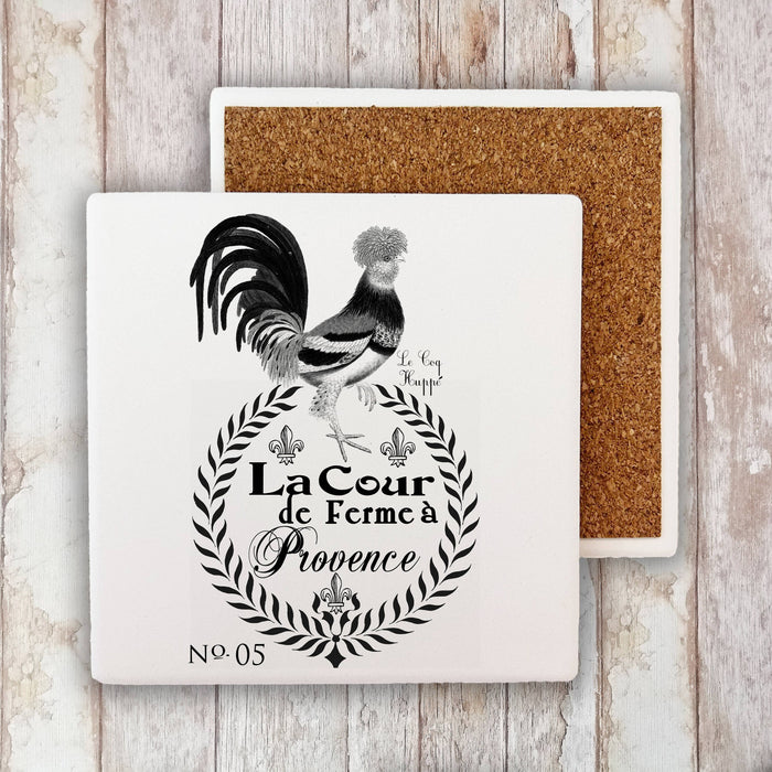 French Country Farm,  Rooster, Stone Coaster