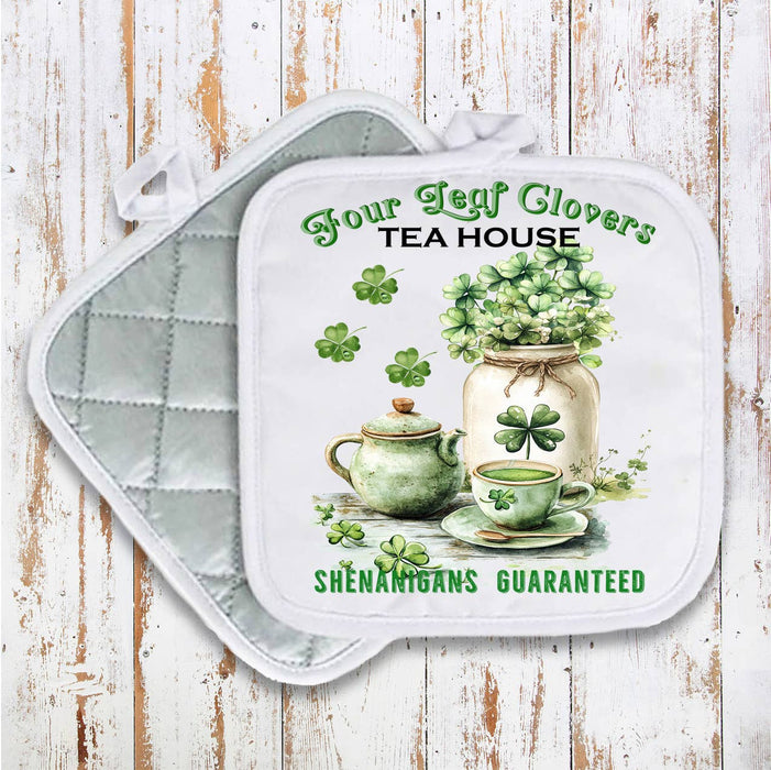 St. Patrick's Day Tea House Pot Holder Oven Mitt