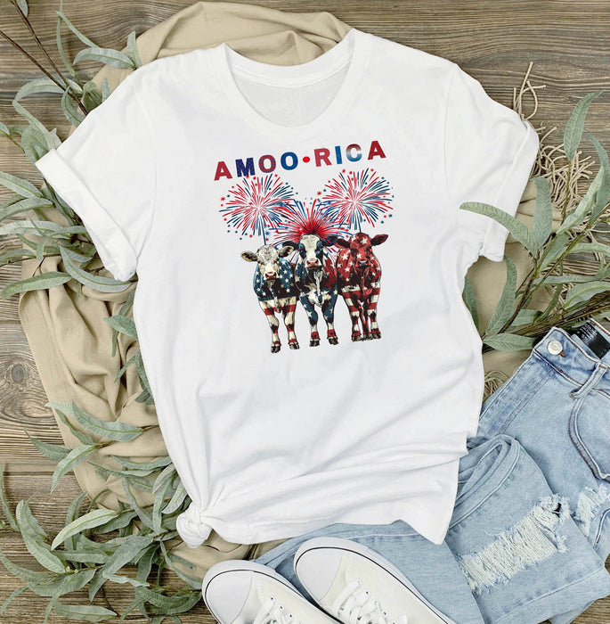 Patriotic Cow Amoo-rica T-Shirt