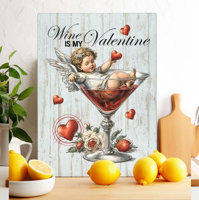 Valentine Whimsical Hearts Flower Glass Cutting Board Trivet