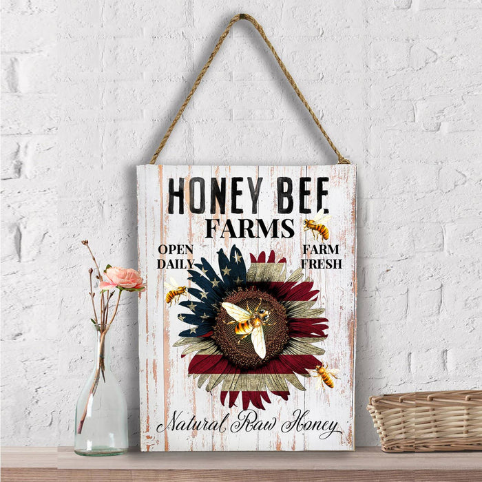 Honey Bee Patriotic Sunflower Wall Decor