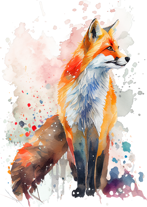 Fox Animal Watercolor