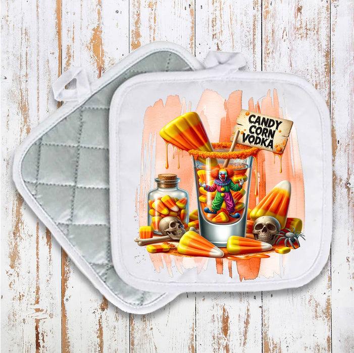 Halloween Candy Corn Vodka Pot Holder Oven Mitt