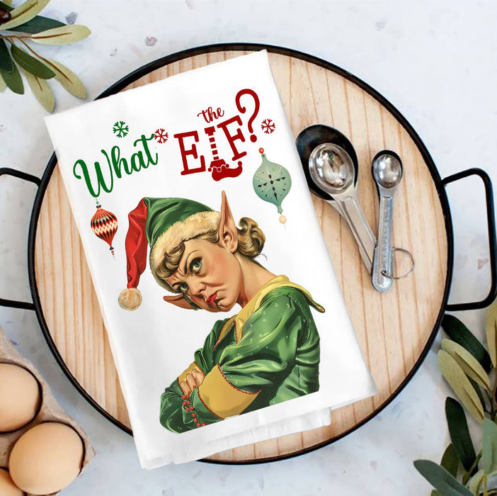 Christmas What the Elf Tea Towel