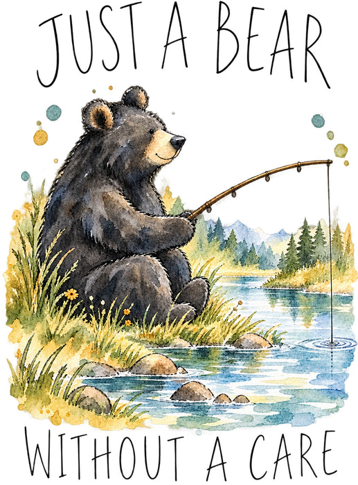 Bear Without a Care Fishing