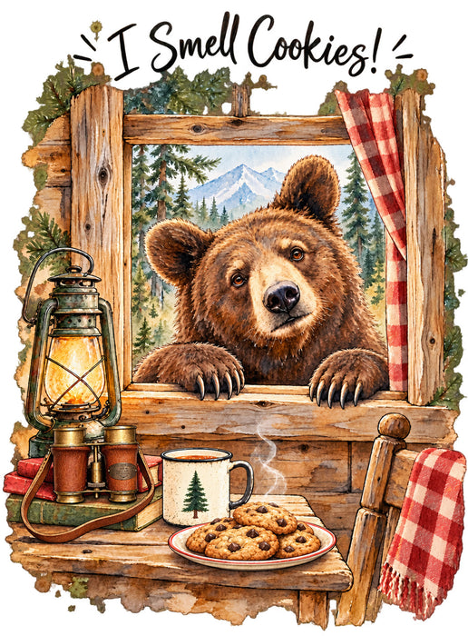 I smell Cookies Bear Looking in Window
