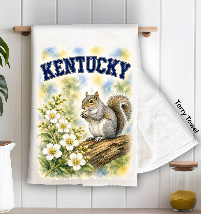 Kentucky State Bird and Animal Kitchen Terry Towel