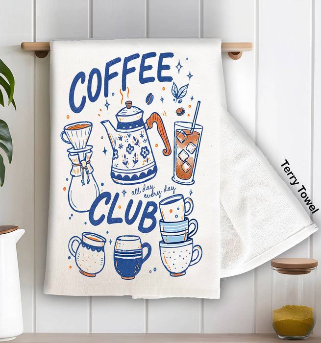 Retro Coffee Club All Day Kitchen Terry Towel
