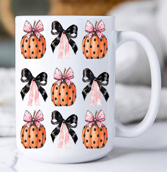 Halloween Pumpkins and Bows Coffee Mug