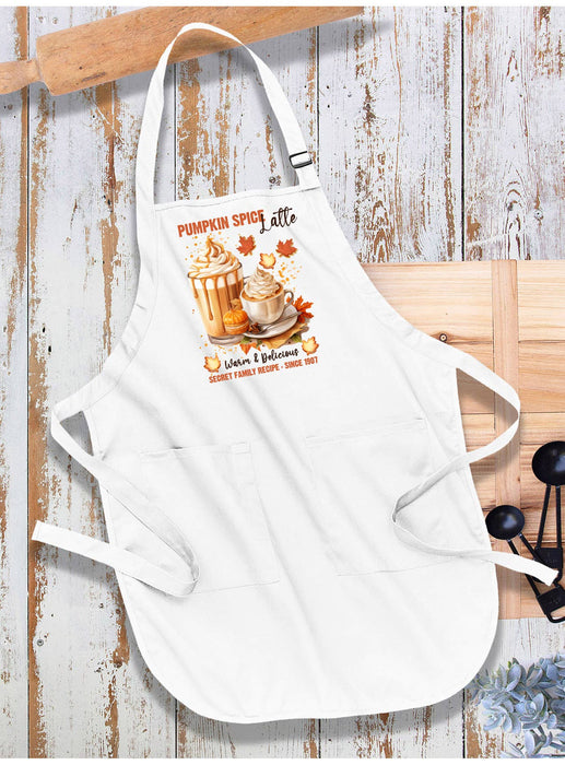 Autumn Fall Pumpkins Spice Latte Apron