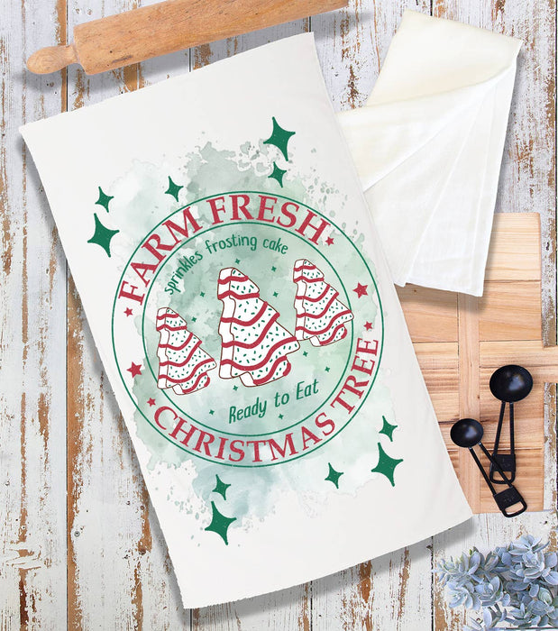 Christmas Farm Fresh Tree Cakes Terry Towel