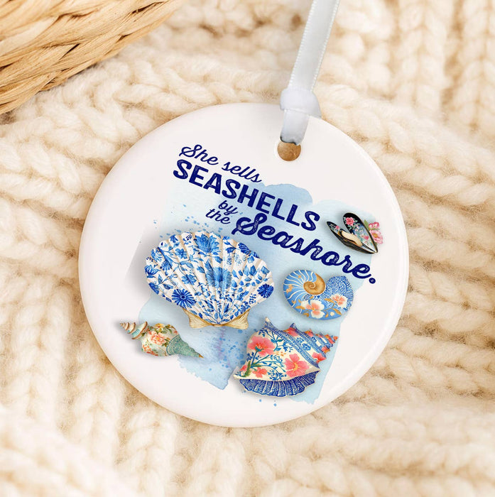 Seashells by the Seashore Floral Shells Ornament