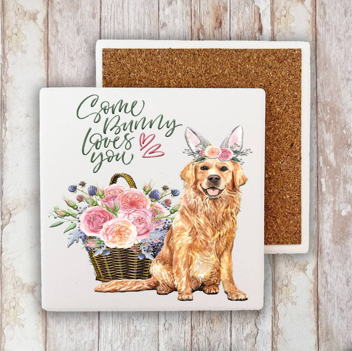 Some Bunny Loves You Lab Dog Stone Coaster
