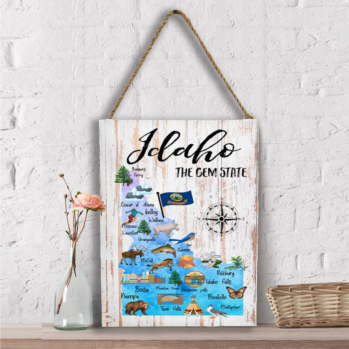 Idaho State Map Souvenir  Wall Decor