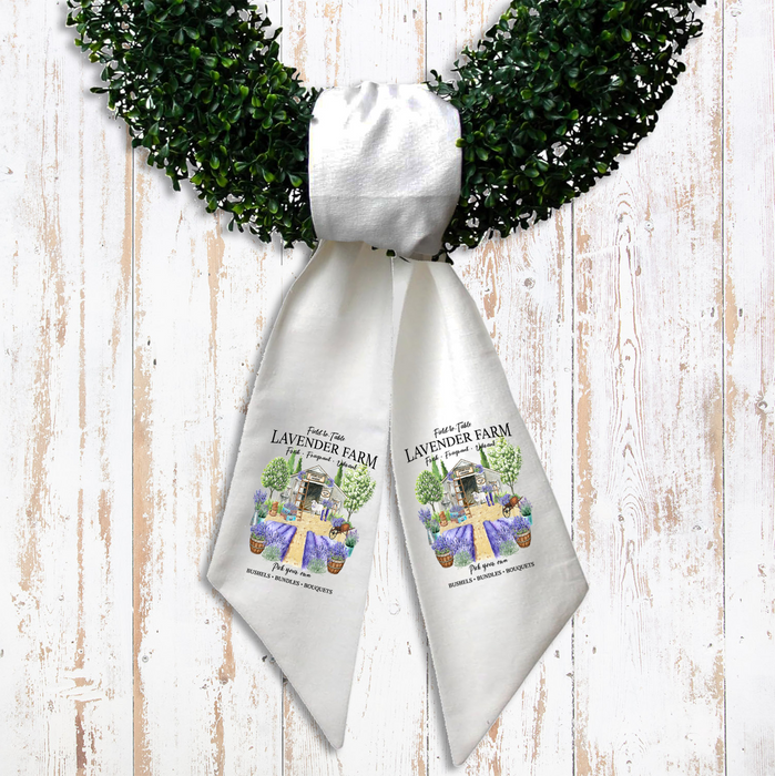 Spring Lavender farm Wreath Sash