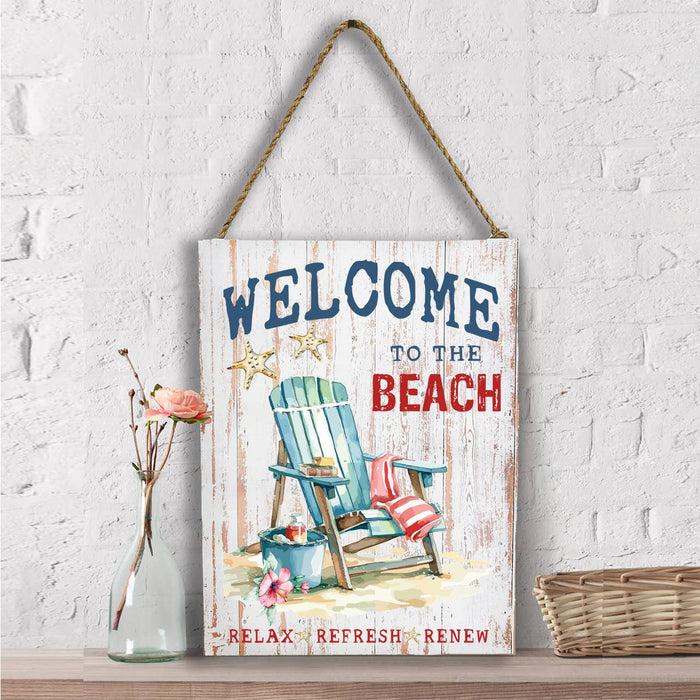Coastal Welcome to the Beach Wall Decor