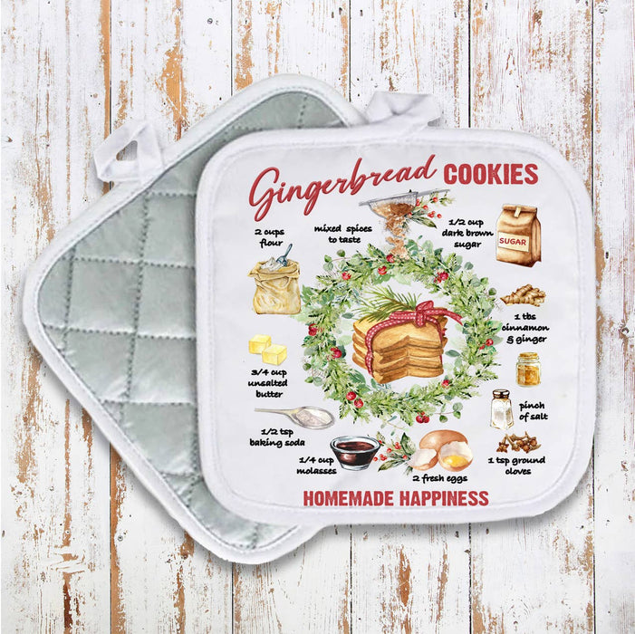 Christmas Gingerbread Cookie Recipe t Pot Holder Oven Mitt