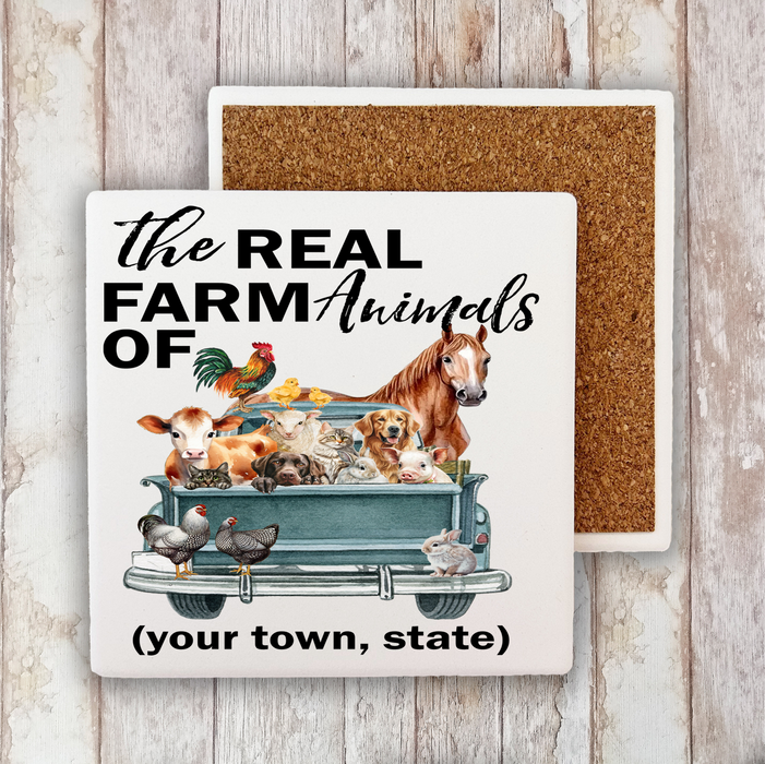 The Real House Farm Animals of  Stone Coaster