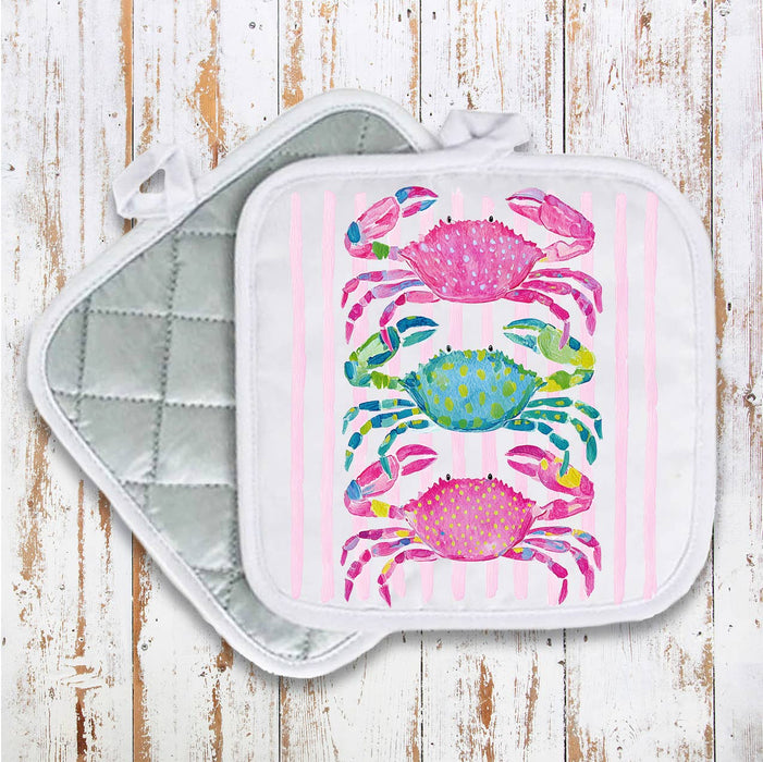 Coastal Crabs Pastel Pot Holder
