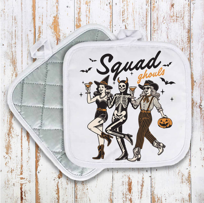 Halloween Retro Squad Ghouls Pot Holder Oven Mitt