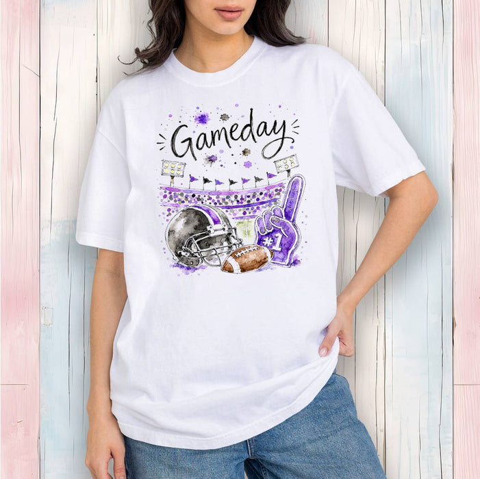 Gameday Football Black & Purple T-Shirt