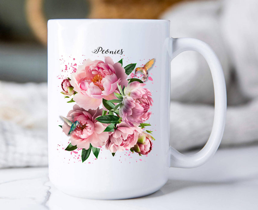 Spring Garden Peonies Flowers Coffee Mug