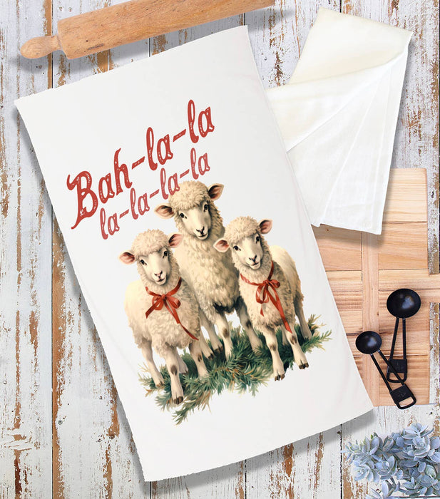 Christmas Bah-La-La-La Sheep Terry Towel