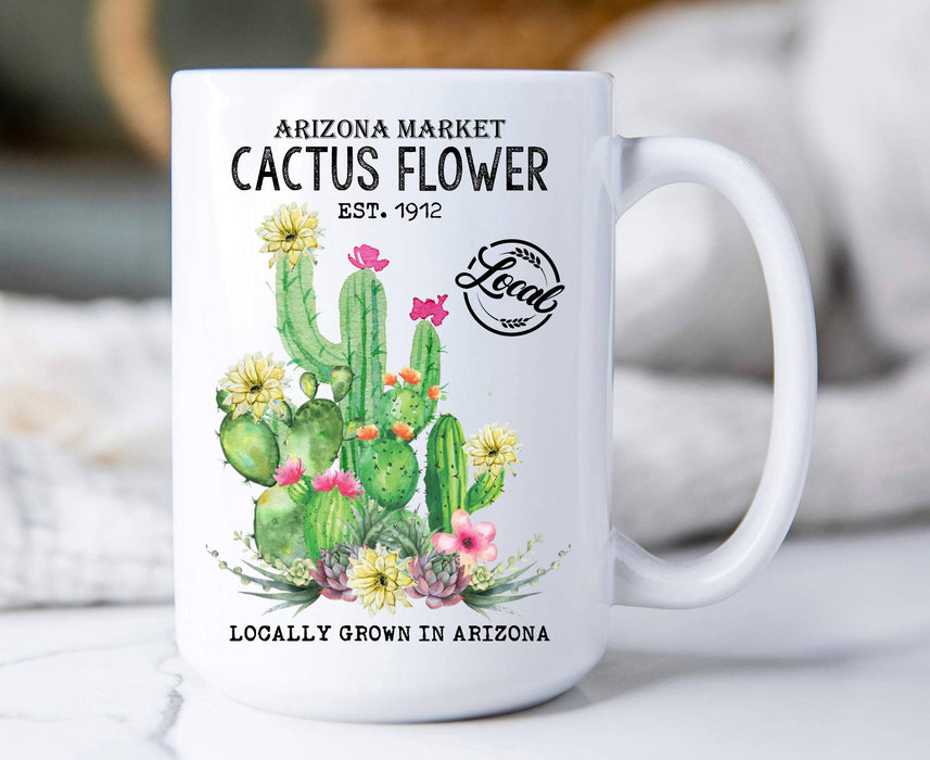 Arizona State Cactus Flower Souvenir Coffee Mug