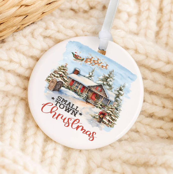 Small Town Christmas Santa Ornament