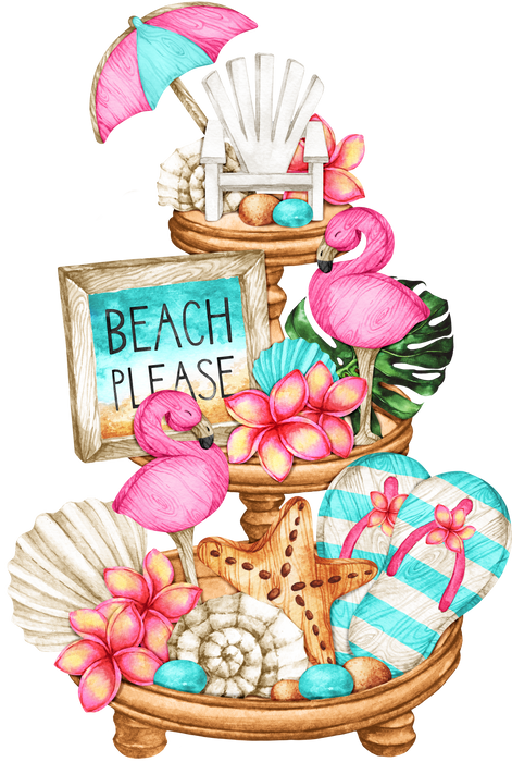 Beach Please 3 Tier Tray