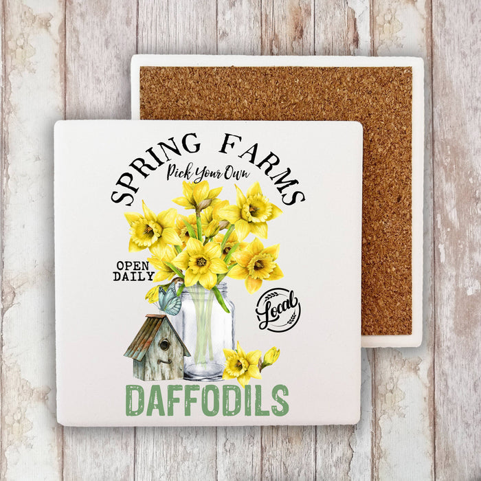 Spring Farms Daffodils Stone Coaster