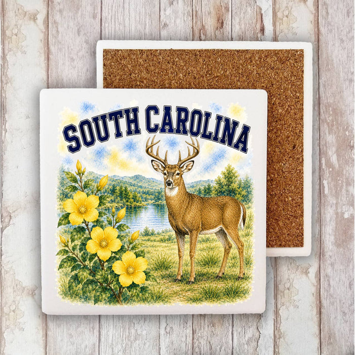 South Carolina State Bird and Animal Stone Coaster