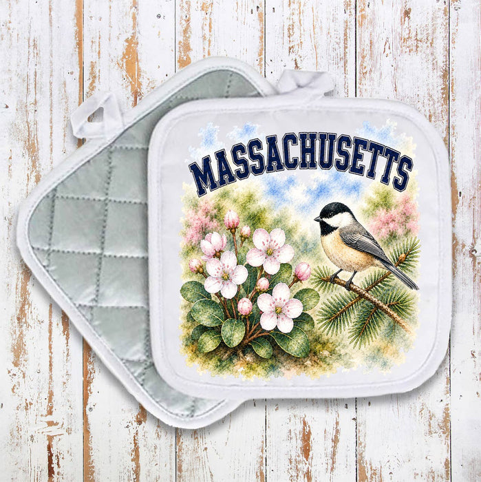 Massachusetts State Bird and Animal Pot Holder
