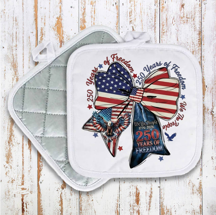 Patriotic Bow 250 Anniversary America Pot Holder