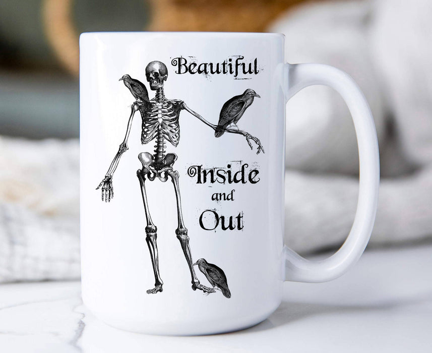 Skeleton Crows Halloween Coffee Mugs