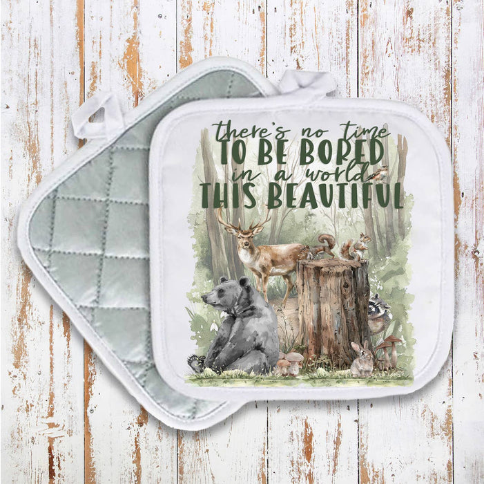 Woodland Animals A world of beauty Pot Holder Oven Mitt