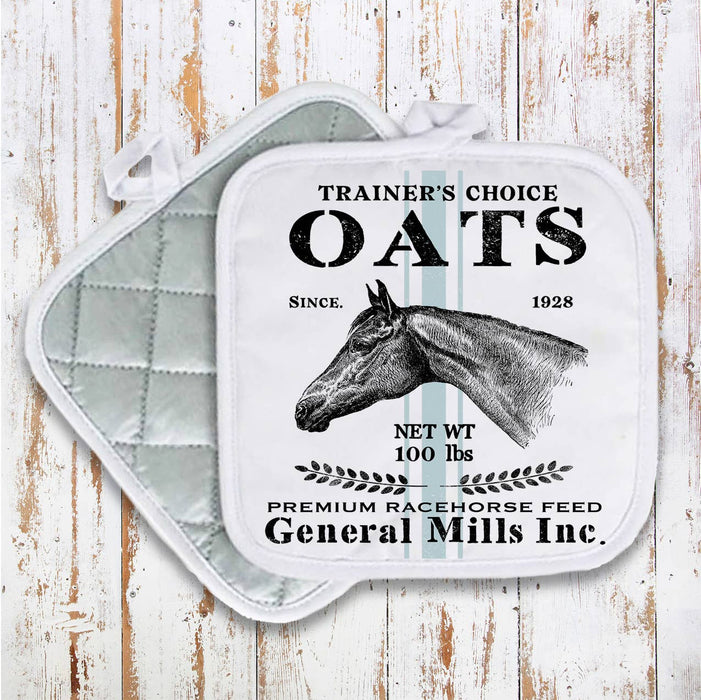 Trainers Choose Oats Horse Pot Holder Oven Mitt