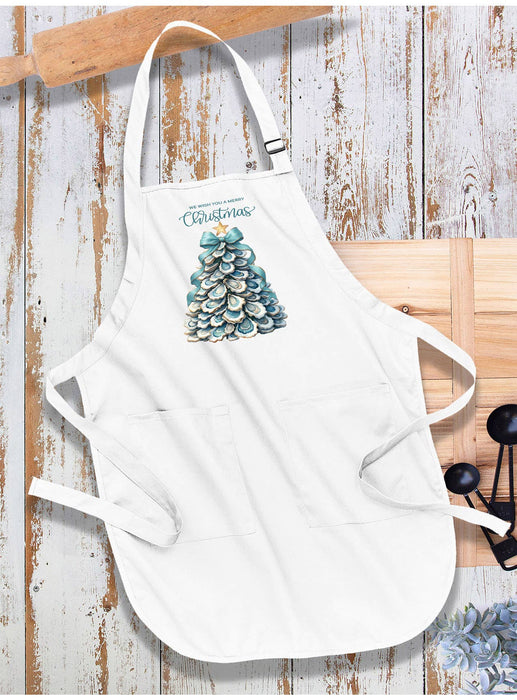 Coastal Christmas Oyster Tree Apron