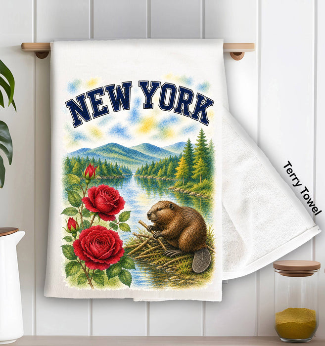 New York State Bird and Animal Kitchen Terry Towel