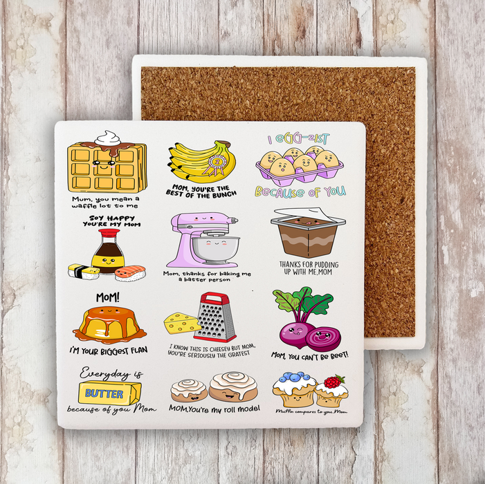Mother's Day Puns Funny Quotes Stone Coaster