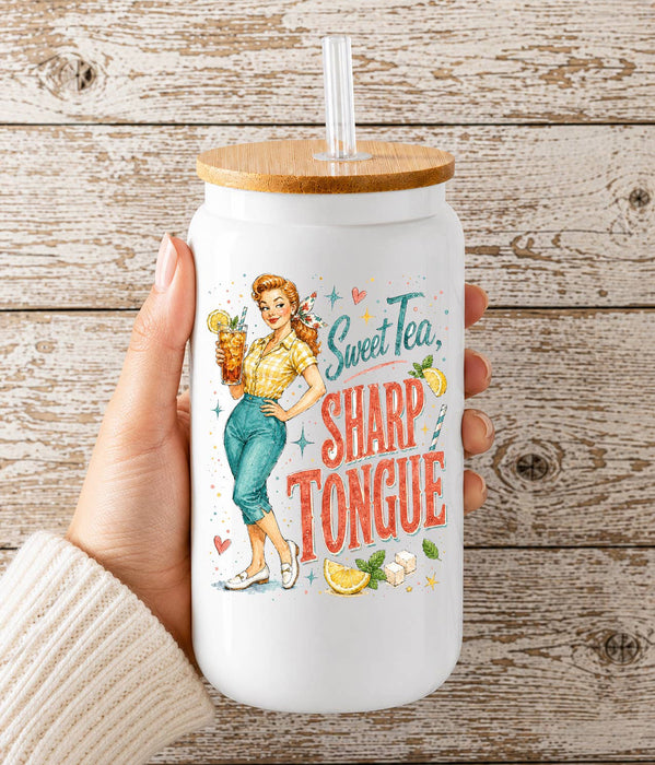 Funny Sweet Tea Sharp Tongue Glass Cup