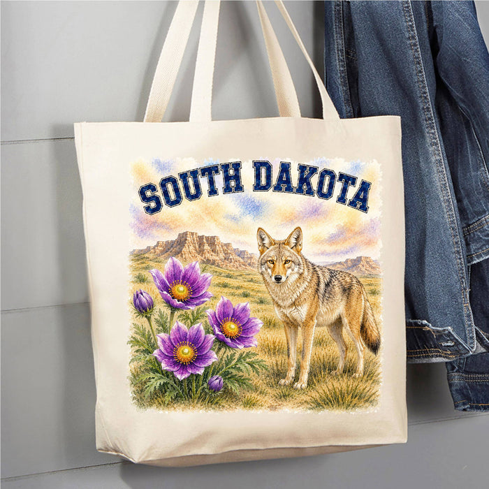 South Dakota State Bird and Animal Canvas Tote Bag